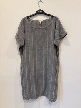 Eileen Fisher Gray Linen Shift Dress